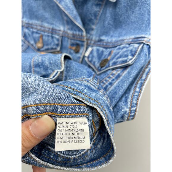 Vintage‎ 1996 Levi’s Jeans White Tab Denim Embroidered Logo Vest - Picture 7 of 7